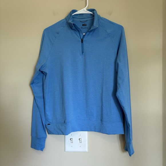 REI Tops - REI Coop Top Womens M Blue Active Pursuits Quarter-Zip Long Sleeve Thumbholes